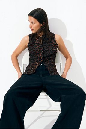 جلیقه قهوه ای زنانه اسلیم فیت H&M - کد 939983035
