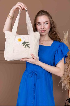 کیف دوشی بژ زنانه پارچه ای OKTAYUSTA COLLECTİON - کد 939843134