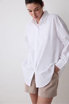 پیراهن سفید زنانه اورسایز Penti - کد 922277669