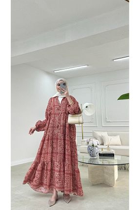 لباس حجاب زرشکی زنانه اورسایز feiruz - کد 939863743