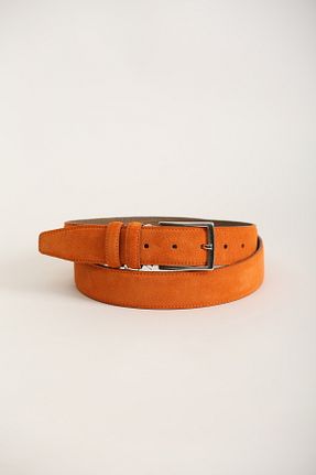کمربند نارنجی زنانه چرم خالص KASVA DERİ - کد 939866206