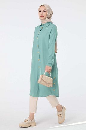 تونیک حجاب سبز زنانه مخلوط پلی استر TOFİSA - کد 778178398