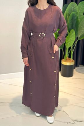 لباس حجاب قهوه ای زنانه رگولار Ceremony - کد 939938705