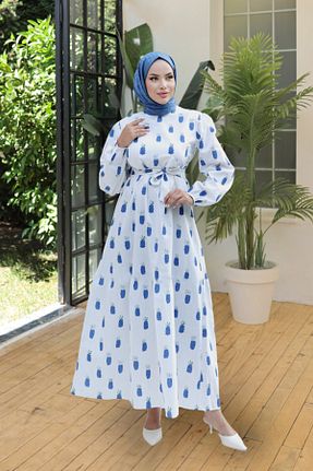 لباس حجاب آبی زنانه A-line TOFİSA - کد 883900634