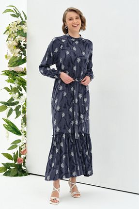 لباس مجلسی و فارغ التحصیلی سرمه ای زنانه LyocelلیترKarışımlı gaze - کد 939937015