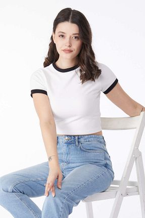 بلوز سفید زنانه ساده TOFİSA - کد 827943727
