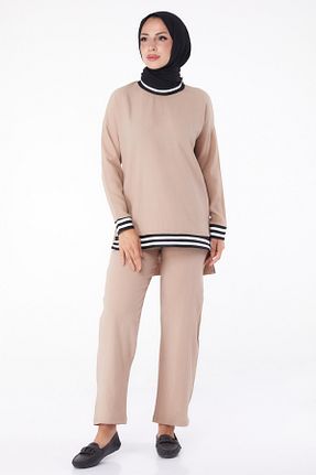 ست گرمکن قهوه ای زنانه پلی استر TOFİSA - کد 858586318