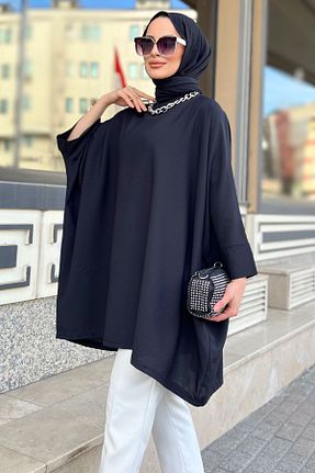 تونیک حجاب مشکی زنانه مخلوط پلی استر TOFİSA - کد 773834115