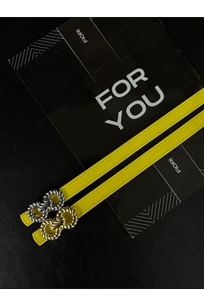 کمربند زرد زنانه چرم مصنوعی Fiori - کد 939947742