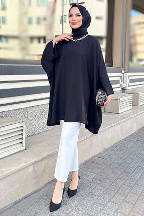 تونیک حجاب مشکی زنانه مخلوط پلی استر TOFİSA - کد 773834115