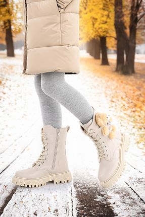 بوت / نیم بوت بژ بچه گانه چرم مصنوعی Kiko Kids - کد 786043464