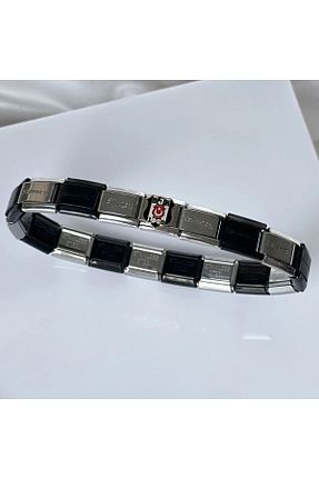 دستبند استیل (فولاد) مشکی زنانه استیل ضد زنگ SEO AKSESUAR - کد 896823119