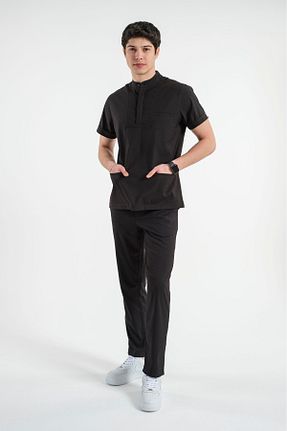 ست بالاتنه و پائین تنه مشکی مردانه بافتنی LİZY STORE - کد 939957152