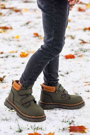 بوت / نیم بوت خاکی مردانه چرم مصنوعی Kiko Kids - کد 768886556
