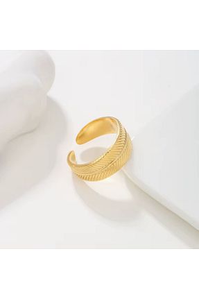 انگشتر استیل (فولاد) زرد زنانه استیل ضد زنگ Siya Silver - کد 939975479