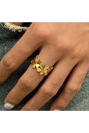 انگشتر استیل (فولاد) زرد زنانه استیل ضد زنگ Siya Silver - کد 939968581