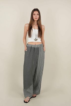 شلوار طوسی زنانه کتان Ranasubaşı - کد 939975390