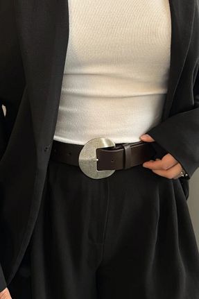 کمربند قهوه ای زنانه چرم مصنوعی leonas - کد 939982942