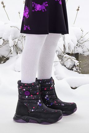 بوت برفی مشکی بچه گانه چرم مصنوعی Kiko Kids - کد 863887908
