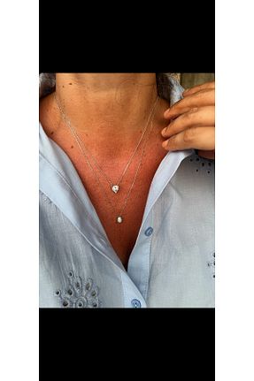 گردنبند نقره طوسی زنانه 925 عیار Clover by Yonca Erdoğan - کد 939987983