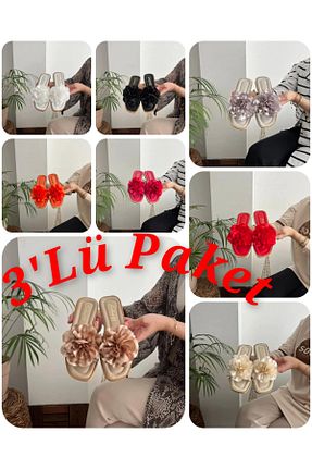دمپائی خانگی قرمز زنانه چرم مصنوعی Behtah Kundura - کد 940002612