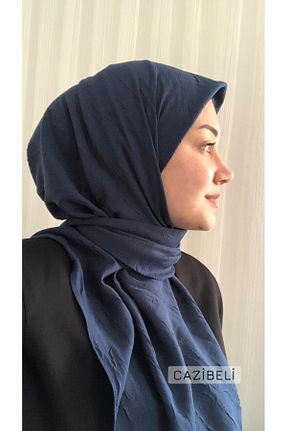 روسری سرمه ای پنبه پلی استر Cazibeli - کد 922596303