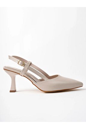 کفش پاشنه بلند کلاسیک بژ زنانه چرم لاکی SMC SHOES - کد 940002541