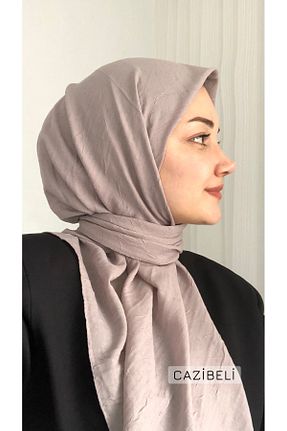 روسری بژ پنبه پلی استر Cazibeli - کد 922596238