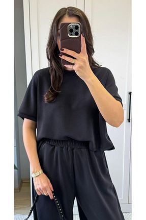 ست بالاتنه و پائین تنه مشکی زنانه بافتنی laviels - کد 939998658