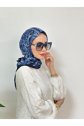 روسری سرمه ای 100 x 100 Pull Scarfs - کد 940002377