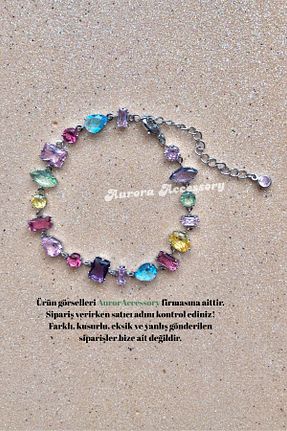 دستبند استیل (فولاد) رنگی زنانه سنک زیرکون AurorAccessory - کد 934043673