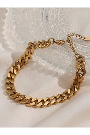 دستبند استیل (فولاد) زرد زنانه استیل ضد زنگ MAVEGA - کد 940023025