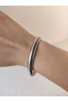 دستبند استیل (فولاد) طوسی زنانه استیل ضد زنگ MoS JEWELLERY - کد 940024136
