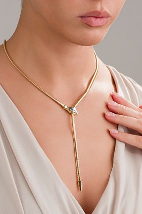 گردنبند استیل ( فولاد ) زرد زنانه استیل (فولاد) LUCİ LONTANE - کد 940023501