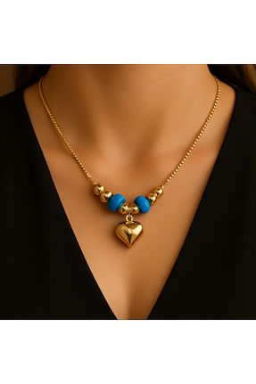 گردنبند جواهر طلائی زنانه برنجی Arzu Butik - کد 849623903