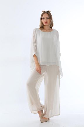 بلوز بژ زنانه ساده Bohem Stil - کد 850786502