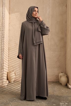 کلاه و ابایا قهوه ای زنانه مخلوط پلی استر arga prive - کد 940049376