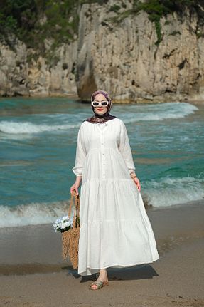 لباس سفید زنانه بافتنی LOCCO - کد 940107309