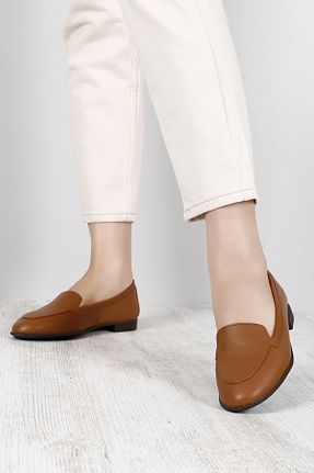 بابت قهوه ای زنانه چرم خالص GÖNDERİ(R) - کد 95219747