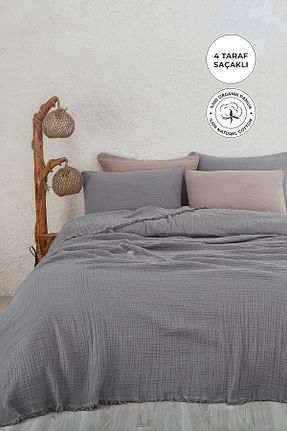 روتختی تکنفره طوسی پنبه ای Evlen Home Collection - کد 832809819