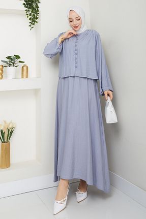 ست بالاتنه و پائین تنه حجاب طوسی زنانه رگولار modapark.ist - کد 940104452
