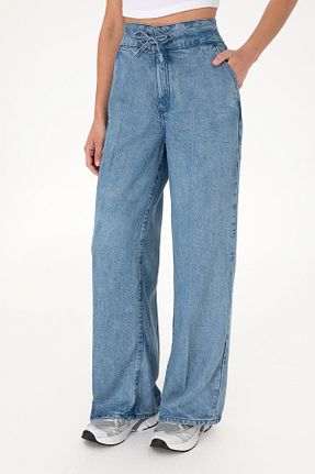 شلوار جین آبی زنانه پاچه گشاد U.S. Polo Assn. - کد 940095237