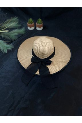 کلاه بژ زنانه حصیر mahsel shop - کد 940097348