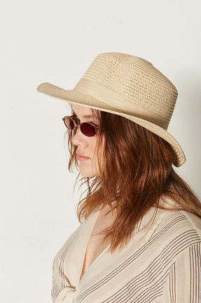کلاه بژ زنانه حصیر Axesoire - کد 674490038