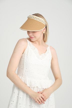 کلاه قهوه ای زنانه حصیر Axesoire - کد 834390698