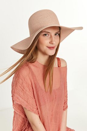 کلاه صورتی زنانه حصیر Axesoire - کد 266077183