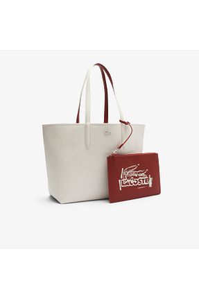 کیف دوشی سفید زنانه چرم مصنوعی Lacoste - کد 940176943