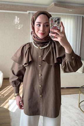 پیراهن حجاب قهوه ای زنانه رگولار LOCCO - کد 900980184