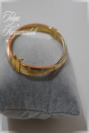 دستبند نقره زرد زنانه 925 عیار Tolga kuyumculuk - کد 940148692