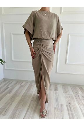 لباس قهوه ای زنانه بافتنی ky butikkk - کد 940148146